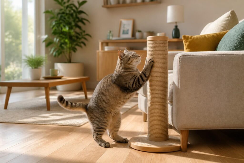 découvrez comment le griffoir peut protéger vos meubles tout en offrant un espace de jeu et de détente à votre chat.
