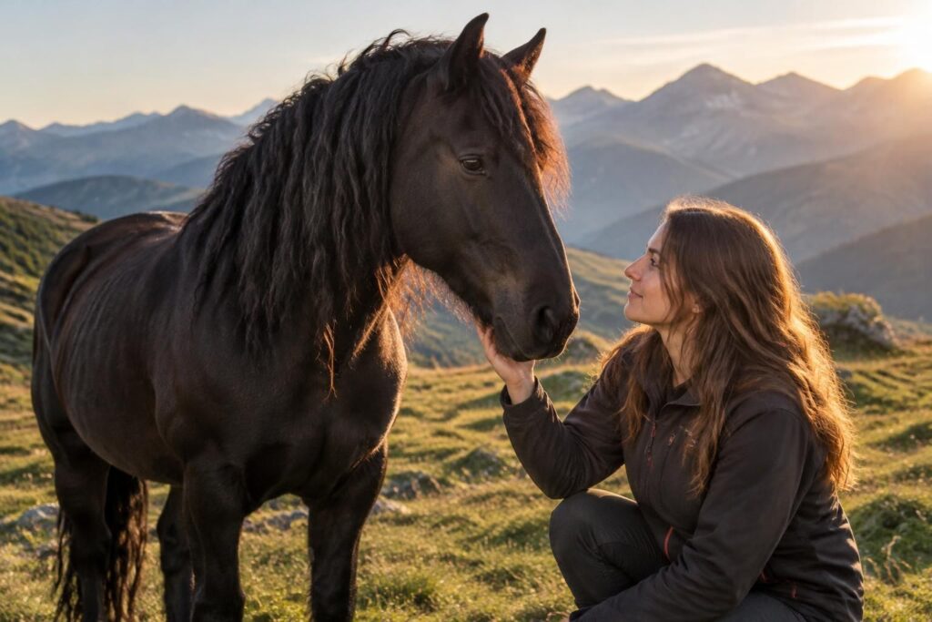 découvrez le cheval mérens, une race rustique, robuste et attachante, appréciée pour son tempérament doux et sa polyvalence.